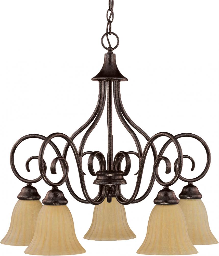 Moulan ES - 5 Light Chandelier - Arms Down - (5) 13w GU24 Lamps Included