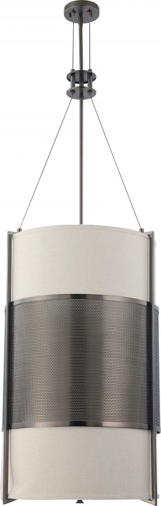 Diesel ES - 6 Light Vertical Pendant w/ Khaki Fabric Shade - (6) 13w GU24 Lamps Included