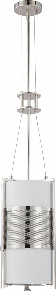 1-Light Contemporary Pendant Lighting Fixture in Polished Nickel Finish with Slate Gray