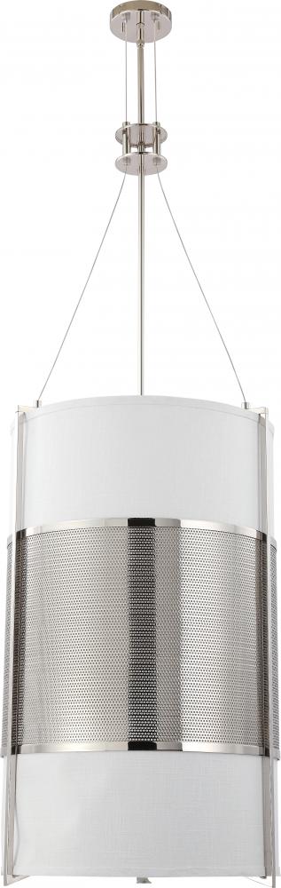 Diesel ES - 6 Light Vertical Pendant w/ Slate Gray Fabric Shade - (6) 13w GU24 Lamps Incl.