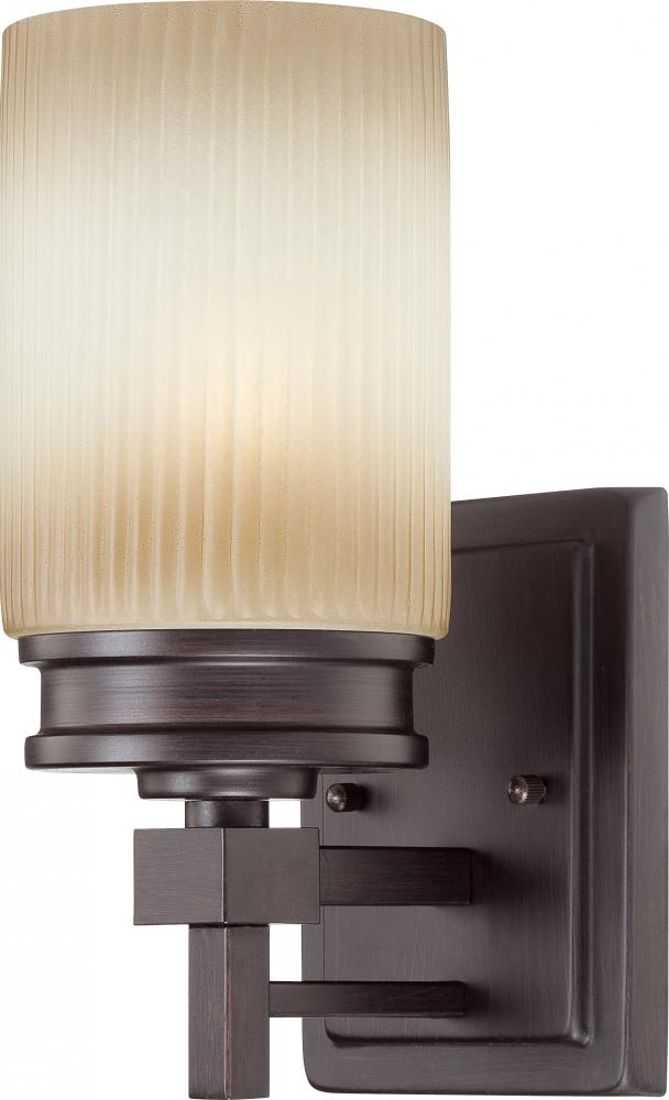 Wright - 1 Light Vanity Fixture w/ Amaretto Glass