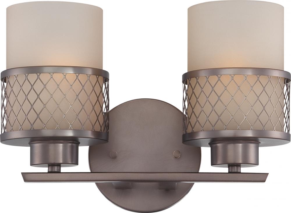 Fusion - 2 Light Vanity Fixture w/ Russet Glass