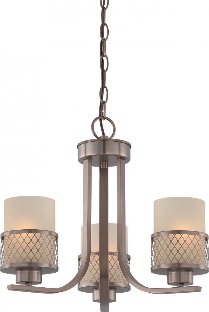 Fusion - 3 Light Chandelier w/ Russet Glass