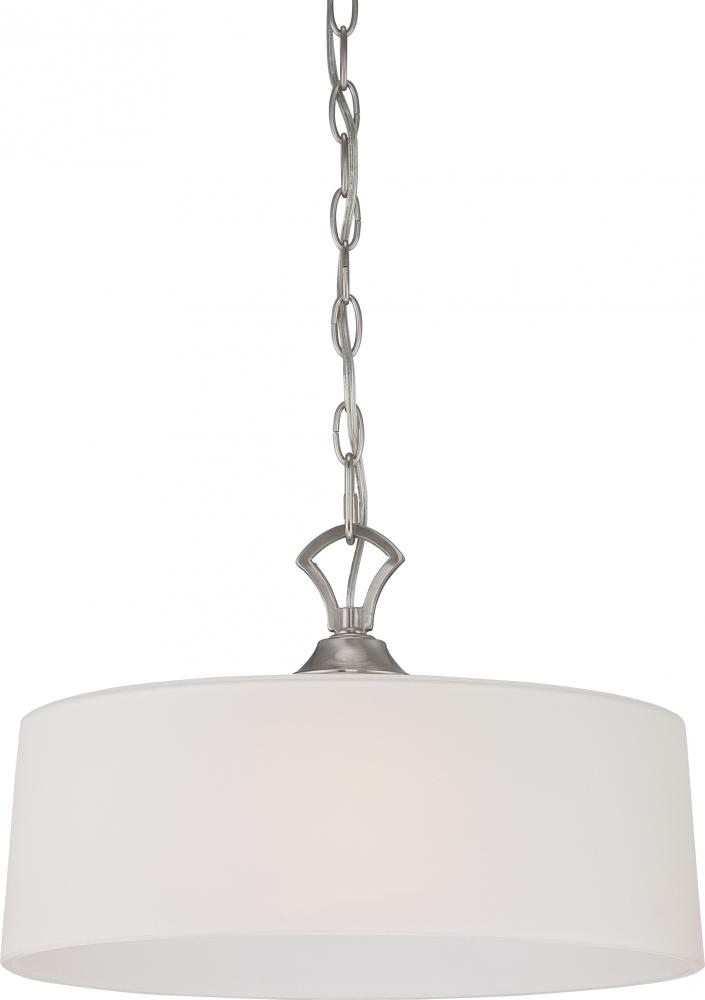 1-Light Pendant Light in Brushed Nickel Finish with Frosted Glass