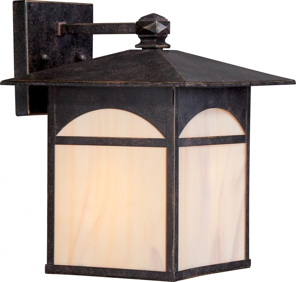 Canyon - 1 Light - 9" Wall Lantern with Honey Stained Glass - Umber Bronze Finish Finish