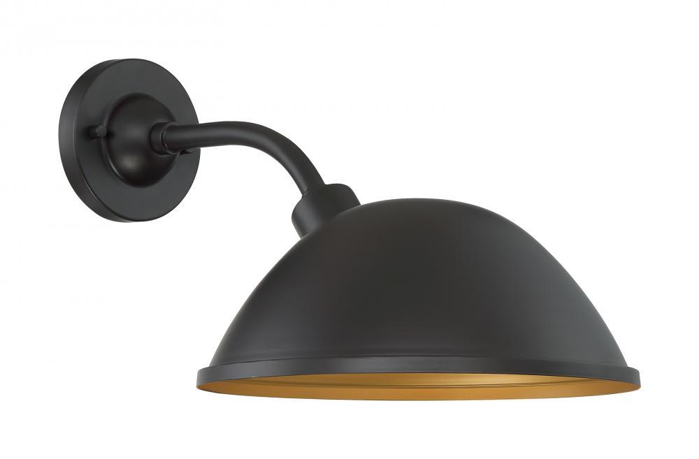 South Street - 1 Light Sconce with- Dark Bronze and Gold Finish