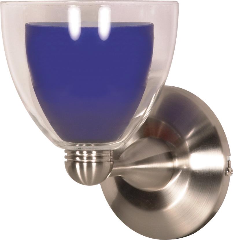 1 Light - 5" - Halogen Wall Fixture - Cobalt / Crystal Bullet