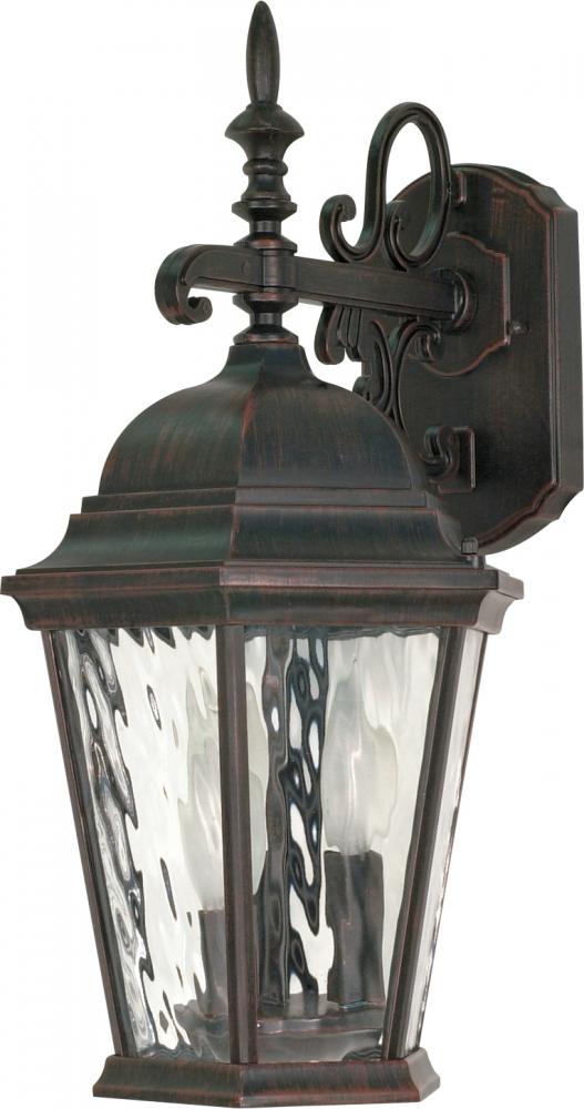 Fordham - 3 Light - 20" - Wall Lantern - Arm Down w/ Clear Water Glass