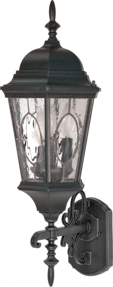 Fordham - 3 Light - 25" - Wall Lantern - Arm Up w/ Clear Water & Seed Glass Panels