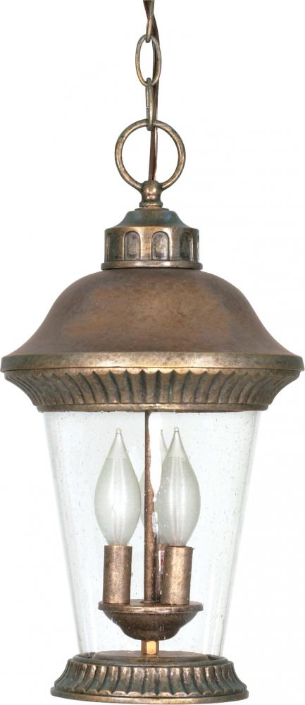 Clarion - 3 Light - 17" - Hanging Lantern - w/ Clear Seed Glass