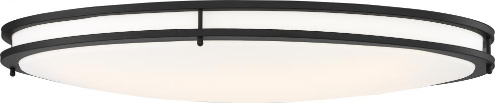 Glamour LED - 32" - Oval Flush with White Acrylic Lens - Black Finish