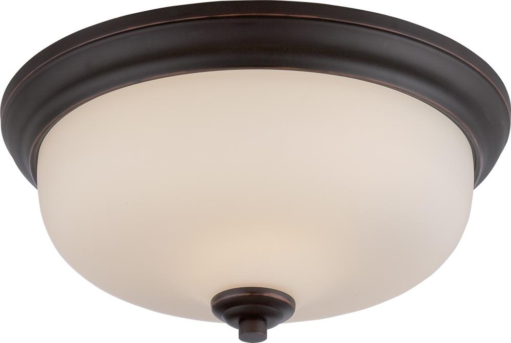 Kirk - 2 Light Flush Fixture with Etched Opal Glass - LED Omni Included