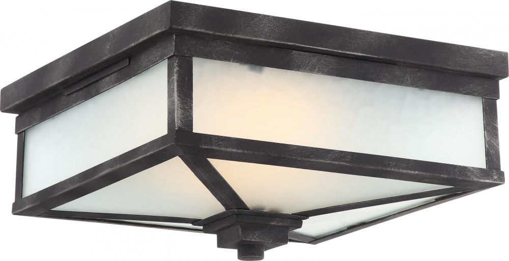 Winthrop Flush Lantern; Iron Black Finish