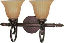 Nuvo 60/016 - 2-Light 18" Copper Bronze Vanity Light Fixture with Champagne Linen Washed Glass