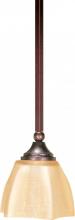 Nuvo 60/058 - 1-Light 7" Copper Bronze Mini Pendant with Hang Straight Canopy with Champagne Washed Linen