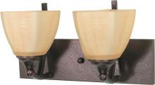 Nuvo 60/060 - 2-Light 15" Copper Bronze Wall Mounted Vanity Light Fixture with Champagne Washed Linen Glass