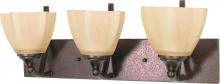 Nuvo 60/061 - 3-Light 22" Copper Bronze Wall Mounted Vanity Light Fixture with Champagne Washed Linen Glass