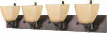 Nuvo 60/062 - 4-Light 30" Copper Bronze Wall Mounted Vanity Light Fixture with Champagne Washed Linen Glass