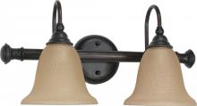 Nuvo 60/108 - 2-Light 18" Wall Mounted Vanity Light Fixture in Old Bronze Finish with Amber Water Glass