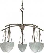 Nuvo 60/130 - 5-Light 25" Brushed Nickel Chandelier with Water Spot Glass