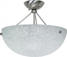 Nuvo 60/132 - 3-Light 16" Semi Flush Ceiling Light Fixture in Brushed Nickel Finish with Water Spot Glass