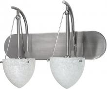 Nuvo 60/135 - 2-Light 18" Wall Mounted Vanity Fixture in Brushed Nickel Finish with Water Spot Glass