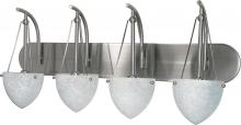 Nuvo 60/137 - 4-Light 30" Wall Mounted Vanity Fixture in Brushed Nickel Finish with Water Spot Glass