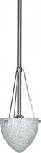 Nuvo 60/138 - 1-Light 6" Mini Pendant with Hang-Straight Canopy in Brushed Nickel Finish with Water Spot Glass