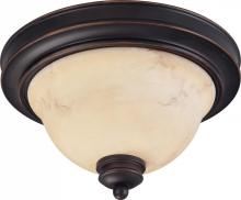 Nuvo 60/1405 - 2-Light Small Dome Flush Ceiling Light Fixture in Copper Espresso Finish with Honey Marble Glass