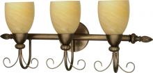 Nuvo 60/151 - Vanguard; 3 Light; 25 in.; Vanity with Gold Washed Alabaster Swirl Glass