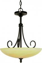 Nuvo 60/159 - Vanguard; 3 Light; 16 in.; Pendant with Gold Washed Alabaster Swirl Glass