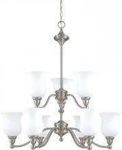 Nuvo 60/1803 - 2-Tier 9-Light Chandelier in Brush Nickel Finish and White Satin Glass