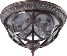 Nuvo 60/2057 - 2-Light Flush Mount Outdoor Ceiling Light in Dark Plum Bronze Finish and Clear Seeded Glass