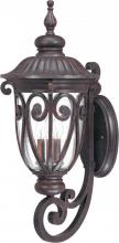 Nuvo 60/2061 - 3-Light Large Outdoor Wall Lantern (Arm Down) in Burlwood Finish and Clear Seeded Glass