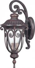 Nuvo 60/2062 - 3-Light Large Outdoor Wall Lantern (Arm Down) in Burlwood Finish and Clear Seeded Glass