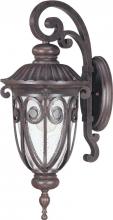 Nuvo 60/2064 - 1-Light Medium Outdoor Wall Lantern (Arm Down) in Burlwood Finish and Clear Seeded Glass