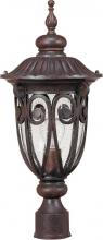 Nuvo 60/2069 - 1-Light Medium Outdoor Post Lantern in Burlwood Finish and Clear Seeded Glass