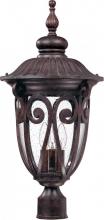 Nuvo 60/2070 - 3-Light Large Outdoor Post Lantern in Burlwood Finish and Clear Seeded Glass