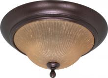 Nuvo 60/2406 - 2-Light Flush Mount Ceiling Light in Copper Bronze Finish with Champagne Linen Washed Glass and (2)