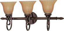 Nuvo 60/2413 - 3-Light Vanity Fixture in Copper Bronze Finish with Champagne Linen Washed Glass and (3) 13W GU24