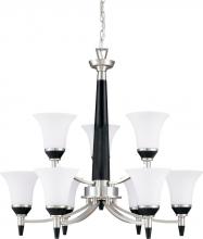 Nuvo 60/2456 - Keen ES; 2 Tier 9 Light; Chandelier with Satin White Glass; Lamp Included