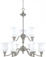 Nuvo 60/2558 - Glenwood ES; 2 Tier 9 Light; Chandelier with Satin White Glass; Lamps Included