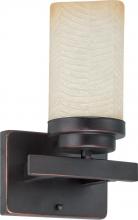 Nuvo 60/2768 - 1-Light Vanity Light Fixture in Patina Bronze Finish with Saddle Stone Glass