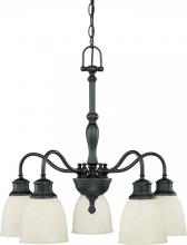 Nuvo 60/2778 - 5-Light Aged Bronze Chandelier (Arms Down) with Biscotti Glass