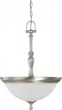 Nuvo 60/2782 - 3-Light Pendant in Brushed Nickel Finish with Frosted Linen Glass