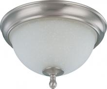 Nuvo 60/2788 - 2-Light Small Flush Mount Ceiling Light in Brushed Nickel Finish with Frosted Linen Glass