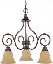 Nuvo 60/2888 - Moulan - 3 Light Chandelier - Arms Down w/ Champagne Linen Washed Glass