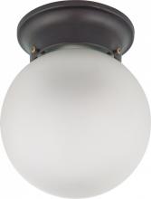 Nuvo 60/3154 - 1-Light Flush Mount Ball Ceiling Light Fixture in Mahogany Bronze Finish with Frosted White Glass