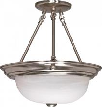 Nuvo 60/3186 - 3-Light Large Semi Flush Light Fixture in Brushed Nickel Finish with Alabaster Glass and (3) 13W