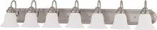 Nuvo 60/3327 - 7-Light Vanity Fixture in Brushed Nickel Finish with Frosted White Glass and (7) 13W GU24 Lamps